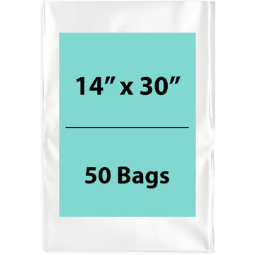 Clear poly bags Flat 14 inch (width) X 30 inch (Height) LDPE